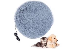 Haokaini Couverture Chauffante pour Animaux de Compagnie Chauffage Constant Coussin Chauffant Électrique Matelas en Peluche Tapis de Lit Chauffé Chaud avec Câble USB pour Petits Chiens