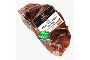 THE BLACK HOOF 1 Kg Jambon Iberique (Épaule) PATA NEGRA Désossé 100% naturel - Originaire de porcs ibériques élevés en plein air à Dehesas - Epaule Iberique Espagnol Sans Os - Jamon Iberico, Paleta Iberica