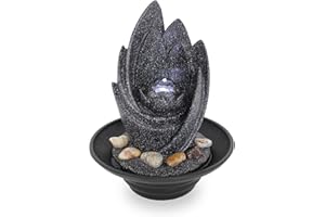 ‎KIOM Zimmerbrunnen Tischbrunnen Dekobrunnen FoLeafy mit LED 10870
