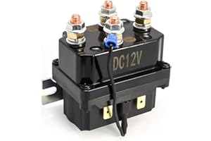 QWORK® Relais solénoïde de treuil 12V 250A pour treuil AUT UTV 3000-5000lbs