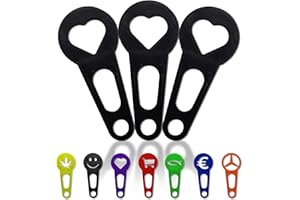 OnAir 3 x Einkaufswagenlöser zum abnehmen als Schlüsselanhänger; Einkaufswagenchip sofort abziehbar 3 Stück im Set; Handmade (Schwarz, Herz)