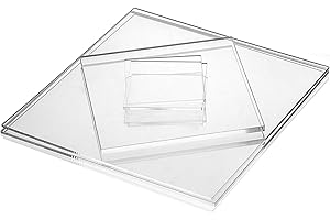 EH DESIGN Vetro acrilico quadrato – 100 x 100 mm, spessore 8 mm, lastra in vetro acrilico trasparente, pellicola su entrambi i lati, protezione UV certificata, trasparente, infrangibile e versatile