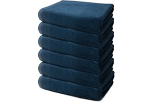 OHM Juego de Toallas de Baño - 6 Toallas de Baño Grandes para Adultos - 100x150cm - 100% Algodón Premium 500g/m2 - Ultra Suave & Absorbente - Certificado Oeko-Tex - Ôhm - Azul Marino