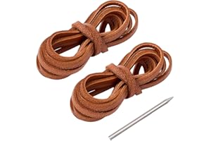 GORGECRAFT 4M Catcher Handschuh Schnürsenkel Rindsleder Braun Tragbares Reparaturset Für Sport Baseball Und Softball Handschuhe Mit Flachen Schnürsenkeln Und Edelstahl Schnürnadel Für Catcher Handschu