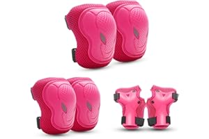 SHMSHNG Rodilleras Infantiles, Rodilleras Infantiles para Patines en línea Equipo de protección 6 en 1 para niños de 3 a 8 años Coderas Patinetes Bicicletas
