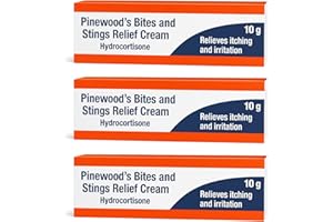 GENERIC Pinewoods Fast Acting Hydrocortisone Cream 1% w/w Bite and Sting Cream, Mosquito and Bee Sting Treatment, Itchy Skin and Redness Solution, 3 x 10g Tubes for Eczema and Irritation