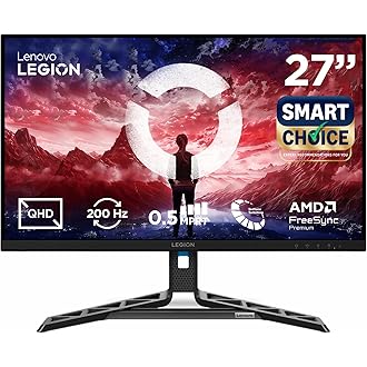 Lenovo Legion {Smartchoice} R27qe Gen 2 | 27" (68.58cm) QHD IPS 200Hz Gaming Monitor | 0.5ms, AMD FreeSync, 99%sRGB, 2xHDMI 2.1, TMDS, 1xDP 1.4| Tilt,