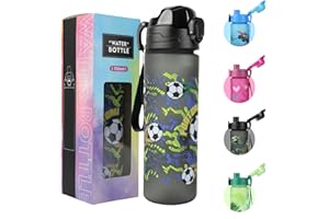 MHwan Leak-proof children's drinking bottle, 700 ml, suitable for carbonated drinks, BPA-free, one-touch opening, easy to clean, water bottle with large capacity, suitable for school and outdoor