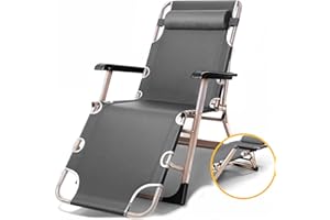 WY8 Sun lounger recliner Garden Chair Gravity Chair outdoor indoor Camping Folding Reclining Adjustable Back SUN BED (DARK GREY)