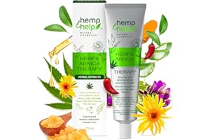 ‎HEMP HELP HEMP COSMETIC Arnika Salbe Hochkonzentriert mit Bio 𝐇𝐚𝐧𝐟 gegen 𝗦𝗰𝗵𝗺𝗲𝗿𝘇𝗲𝗻, Entzündungen, Muskelkater und Schwellungen Vegan, PLASTIKFREI