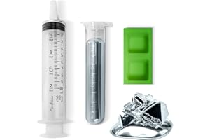 GALLANT METALS Gallium Liquid Metal 50 Grams, 99.99% Pure Melting Gallium - 50g Vial, Syringe, Silicone Mold Cubes, and Complete DIY Science Experiment Guide