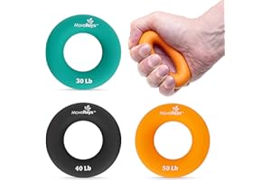 Fortalecedor de Agarre de Manos MoveRays, antebrazo, ejercitador de Dedos, Entrenador Muscular para Deportes, Escalada en Roca, Fitness, Verde Gris Naranja