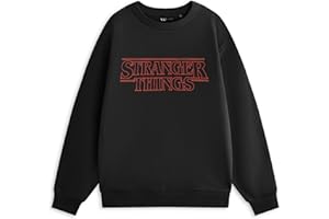 Stranger Things Unisex Black Sweatshirt | Long Sleeve Crew Neck Graphic | Classic Television Show Merchandise Merch