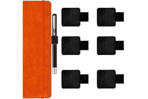 Gebrazy Stiftschlaufe Selbstklebend,6 Stück Stiftschlaufe Schwarz,Pen Holder für Tagebuch,PU Leder Pen Holder für Tagebuch mit Elastische Schlaufe für Tablet, Tagebuch, Kalender, Notizbuch.