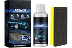 GNAUMORE Renovateur Phare Voiture,Car Kit de Restauration de Phare de Voiture,Spray de Polissage de Renouvellement de Phares de Voitures Innovant,Vernis de Réparation de Phares,50ML