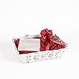 White Wicker Basket For Hampers Make You Own Gift Hamper Kit Birthday Christening Newborn Wedding Christmas Gifts Hampers (Red)