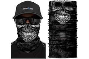 ShopINess Scaldacollo Multifunzionale Bandana Tubolare Teschio Unisex per Moto, Sport Outdoor, Carnevale e Halloween – Collezione Stampe Realistiche