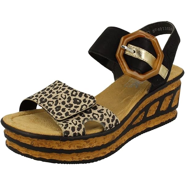 Rieker Damessandalen met riempjes, Romeinse sandalen, zwart zwart 00