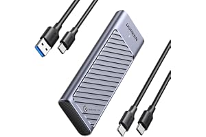 UGREEN 10Gbps USB 3.2 GEN 2 NVMe SATA M2 SSD Gehäuse | 10Gbps Aluminium M2 Gehäuse med Kühlkissen för NVMe SSD und SATA von M