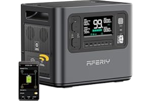 AFERIY Portable Power Station 2400W, 2048Wh Solar Power Station Control Via App, 13 Output Ports, 4 Input Ways, 3x 230V AC Outlets, LiFePO4 Battery, Solar Generator for Travel/Camping/Home Backup