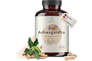 BIONUTRA® Gélules d’Ashwagandha bio hautement dosées – 1950 mg/jour – 270 gélules x 650 mg – Complément alimentaire ashwagandha bio – Vegan – Sans additifs, lactose ni gluten – Fabriqué en Allemagne