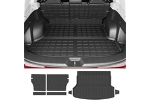 powoq Cargo Liner Compatible with 2019-2024 Subaru Forester Trunk Mat Backrest Mat TPE Trunk Liner Replacement for 2019 2020 2021 2022 2023 2024 Subaru Forester Accessories (Trunk Mat+Backrest Mat)