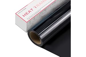 ZWANZER Vinilo Textil Termoadhesivo - Rollo de Vinilo Transferencia de Calor de 30 x 365 cm, para Cricut y Silhouette Cameo, HTV de Alta Resistencia para Camisetas, Ropa, Fácil de Cortar (Negro)