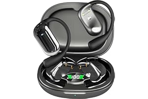Bxlive Open-Ear Headphones, Clip-On Earphones, Adjustable Ear Hooks, Comfortable & Secure Fit, Powerful Sound, Clear Calls, IPX5 Water-Resistant, 36H Playtime, Bluetooth 5.4, Multipoint Connection