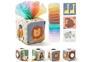 Youuys Baby Tissue Box Toy for Babies 6-12 Months - Montessori Toys Baby Tissue Box Sensory Toys for 1 Year Old - Boy Girl Gifts for Babies 6 12 18 Months Old