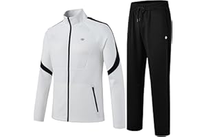 MoFiz Survêtement Hommes Ensemble Sport Jogging Col droit Combinaison de sport avec fermeture éclair pour les activités de Plein air