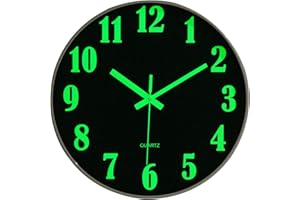 NESIFEE Orologio da Parete Luminoso, 30CM, Orologio Parete Moderno, Orologio da Muro Silenzioso, per Camera da Letto, Soggiorno, Cucina, Casa, Ufficio, Scuola