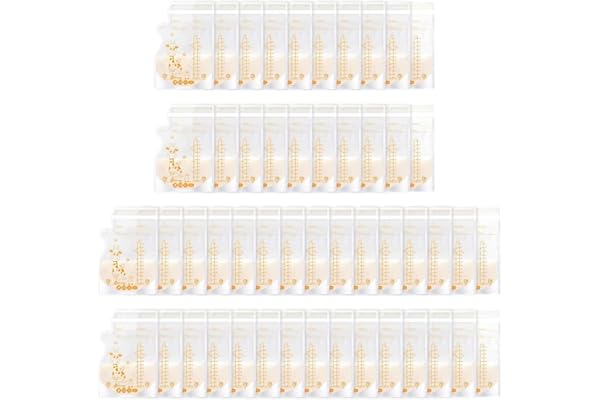 Oderra Bolsas Leche Materna Congelar 50PCS - 250ml Bolsas Almacenamiento Leche Materna con Sellado Doble, Preesterilizadas, Compatibles con Refrigeradores y Congeladores