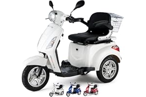 ‎VELECO VELECO ZT15 - Tricycle Mobility Scooter - Fully Assembled and Ready to Ride - Electromagnetic Brake - Digital Speedometer - Spacious Storage Space - 3 Wheel Senior Mobile (White)