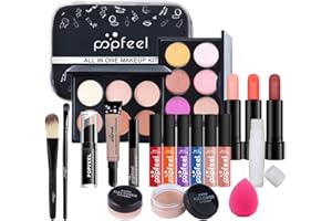 BrilliantDay 20 Stück Mehrzweck Make-up-Set All-in-One Make-up-Geschenkset Kosmetik-Palette Starter Kit Lipgloss Blush Brush Lidschatten-Palette Hochpigmentierte Für Frauen Mädchen