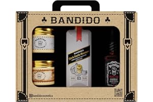‎BANDIDO Bandido Care & Style Men Set 4 Teilig | Geschenkset für den gepflegten Mann, Pflegeset mit After Shave, Black Garlic Haarshampoo und 2 sorten Styling Pomade | Gift Set men | geschenkset männer