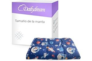 Dailydream manta pesada para niños, 104 x 150 cm, 3,2 kg, diseño de espacio, de algodón 100%, relleno de perlas de cristal, para dormir y terapéutica, peso corporal 35-55 kg