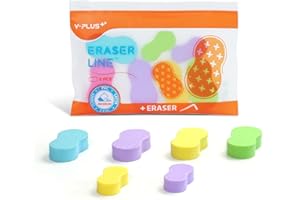 ‎YPLUS Yplus Radiergummi-Linie – Hipolymer-Bleistift-Radierer für Schule, Büro, niedlicher weißer Radiergummi für Kinder, Künstler, keine Rückstände, 6 Stück, mehrfarbig