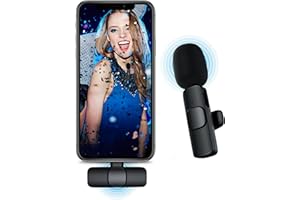 Ponovo Lavalier Mikrofon Wireless für iPhone, Ansteckmikrofon für YouTube Vlogs, Mini Handy Mikrofon Kabellos für Videoaufnahme Konferenz