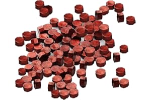 SAIZONE Cire à Cacheter Octogonale - Sceau de Cire Rétro et Pratique - 100 Pièces - Pour Papier Cadeau, Enveloppe, Décoration (Nouveau Vin Rouge)