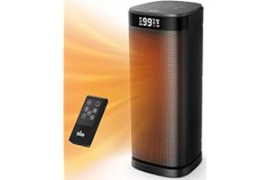 iDOO Electric Heater, 2000W Space Room heater Low Energy Silent with ECO Mode, Thermostat 3 Modes 24H Timer, Overheat & Tip-Over Protection, Portable Heaters for Home Bedroom Office Study, Grey