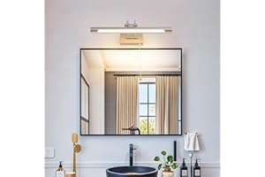 MantoLite LED Lámparas de Pared 8W,Interior Iluminación para cuadros y expositores Con Cabeza de Lámpara Giratoria e Interruptor,Baño Espejo Apliques de Pared 40CM 3000K Luces de Lectura(Níquel)