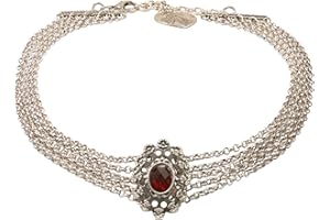 Alpenflüstern Trachten-Metall-Kropfkette Luzia - Elegante Trachtenkette - nostalgischer Damen-Trachtenschmuck, Dirndlkette mit Mittelteil in traditionellen Farben DHK228