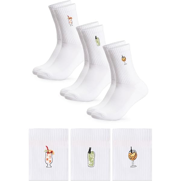 Geborduurde Aperol Spritz sokken, Aperol cadeau, dames en heren, tennissokken, 36-42, ademende sportsokken, katoenen sokken, crew sokken, verjaardagscadeau, cadeau voor Aperol-liefhebbers, wit, One