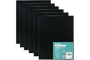 Exerz 24x30cm Panneaux de Toile 6 pièces - Noir - 3mm/ Cartons entoilés/Toile à Peindre/ 280GSM/ 100% Coton/Triple apprêt/Grain Moyen/Peinture à Huile/Gouache/Acrylique