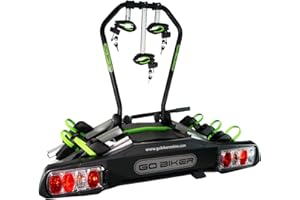 GO BIKER portabicicletas Speed para 3 Bicicletas Bola de Remolque, basculante, soporta 15kg x Carril, chasis de Acero/Aluminio, Brazos Ajustables, Apto Todo Tipo de Bicicletas