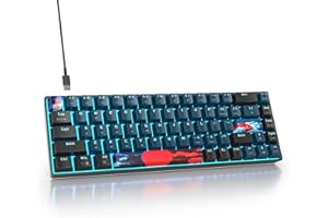 SbocKeeb 60% Tastiera da Gioco Meccanica, 68 Tasti Compatto Tastiera Gaming 65 Percento TKL Retroilluminata RGB, Anti-ghosting, Layout QWERTY Americana per PC, Mac, PS4