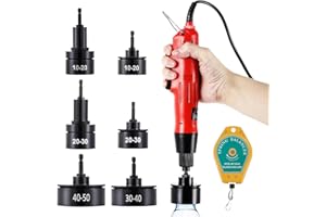 ‎HUANYU Huanyu Flaschen Verschließmaschine Elektrische Flaschenverschluss Capping Maschine für 10mm-50mm Durchmesser, Max.Geschwindigkeit 1300RPM (220V, Verschließer + 6 Schraubköpfe + Abzieher)