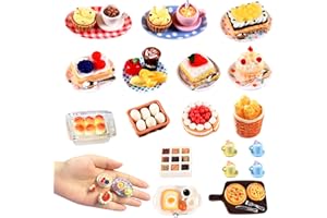 ORIZIZHIC 60 piezas accesorios para casa de muñecas, juego de alimentos en miniatura con comida y bebida, mini cocina pequeños accesorios para muñecas para regalo
