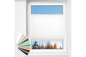 HOMEDEMO Plissee Klemmfix ohne Bohren Jalousien, Weiß, 70x100cm(BxH), Plisseerollo Fensterrollo mit Klemmträger, Faltrollo Klemmrollo Sicht-und Sonnenschutz Rollos für Fenster & Tür