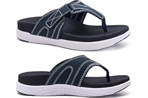 COFACE Tongs Homme Sandales de Sports Soutien de Voûte Plantaire Orthopédiques Réglable été Flip Flop Chaussures de Plage Piscine Antidérapant